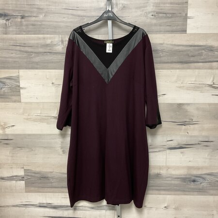 Plum Dress with Leather Accent Size XL