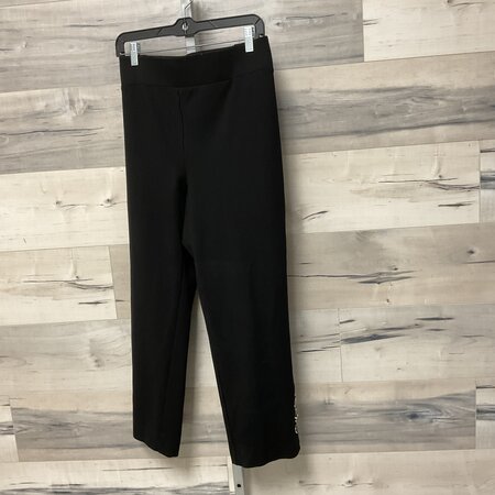 Black Stretch Pants with Button Detail Size 22