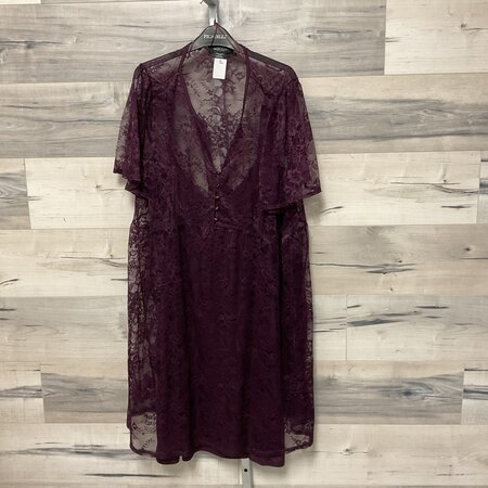 Burgundy Lace Dress - Size 24
