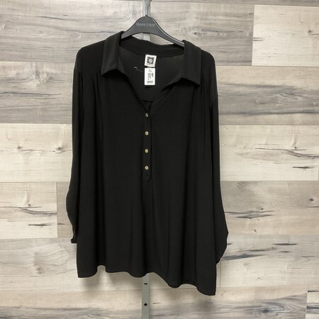 Black Blouse with Gold Buttons Size 3X