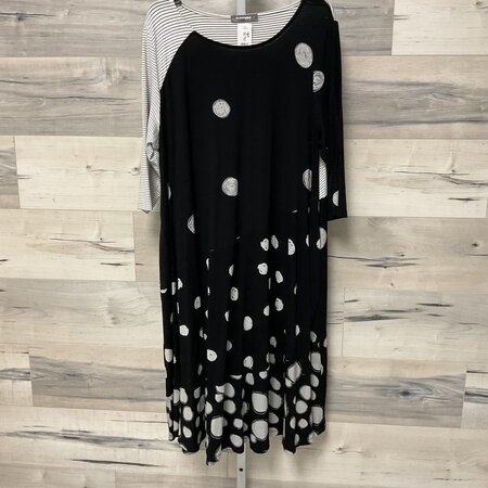 Black Polkadot Dress - Size 7