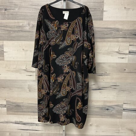 Charcoal Print Dress - Size 24