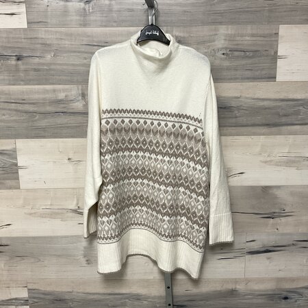 Cream and Tan Winter Sweater - Size 3X