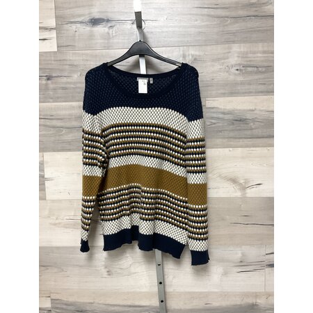 Navy and Mustard Knit Sweater - Size L