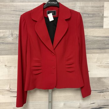 Red Blazer with Rouching - Size S