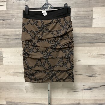 Tan and Black Layered Skirt - Size M