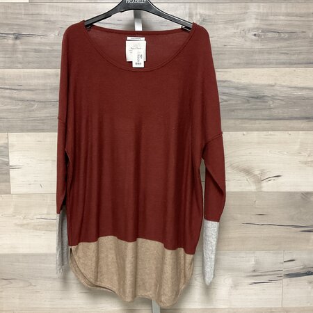 Rust Color Block Sweater Size XL