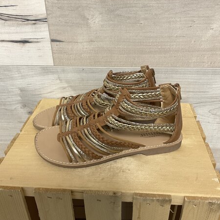 Brown Strappy Sandals Size 3