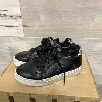 Black Girl Sneakers with Sparkle Laces Size 2