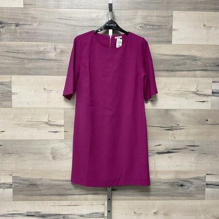 Fuchsia Shift Dress with Sleeves - Size 10