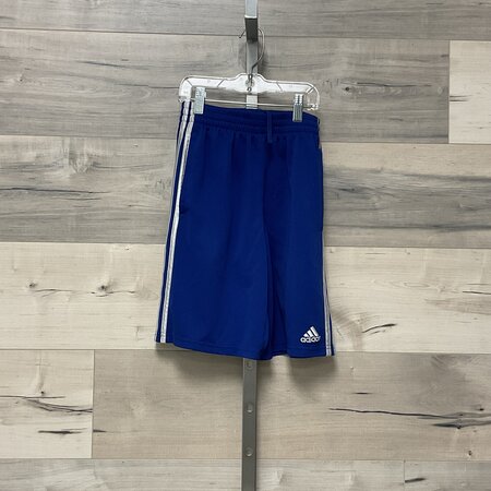 Blue Gym Shorts with White Stripe - Size M