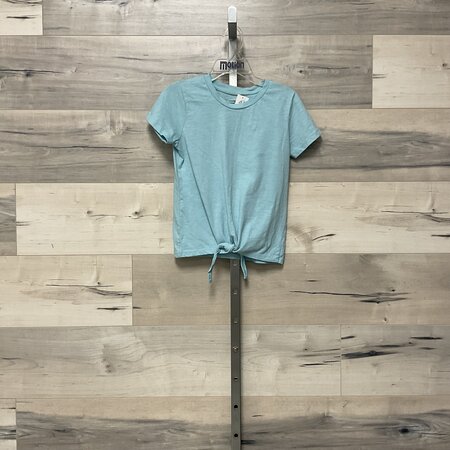 Light Blue Tee with Knot Front - Size 10/12