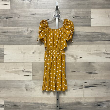 Yellow Polka Dot Dress with Cutouts - Size 12