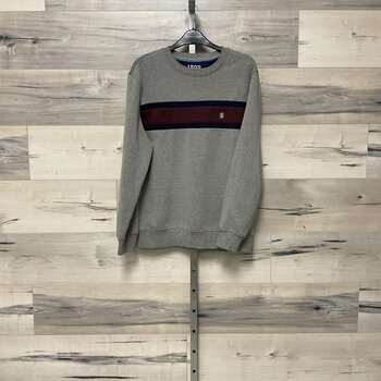 Grey Sweatshirt with Burgundy Stripe - Size M