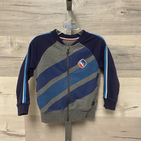 Blue Stripe Zip Sweater Size 98