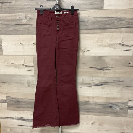 Burgundy Denim Flares - Size 3/26