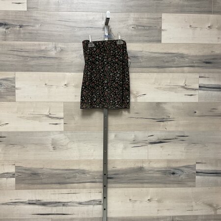 Black Flower Print Skirt Size S