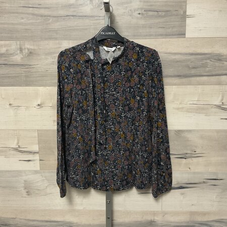 Tie Neck Flower Print Top Size S