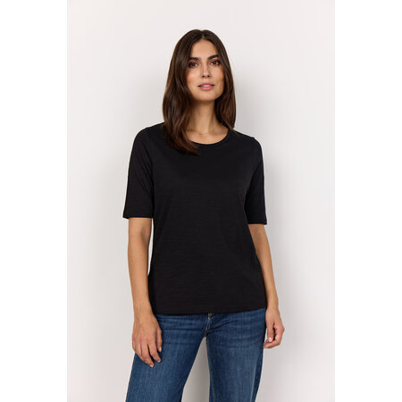 Ladies Knitted 100% Cotton Tshirt,  Navy/Black/Pink