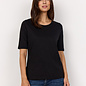 Ladies Knitted 100% Cotton Tshirt,  Navy/Black/Pink