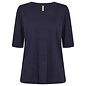 Ladies Knitted 100% Cotton Tshirt,  Navy/Black/Pink
