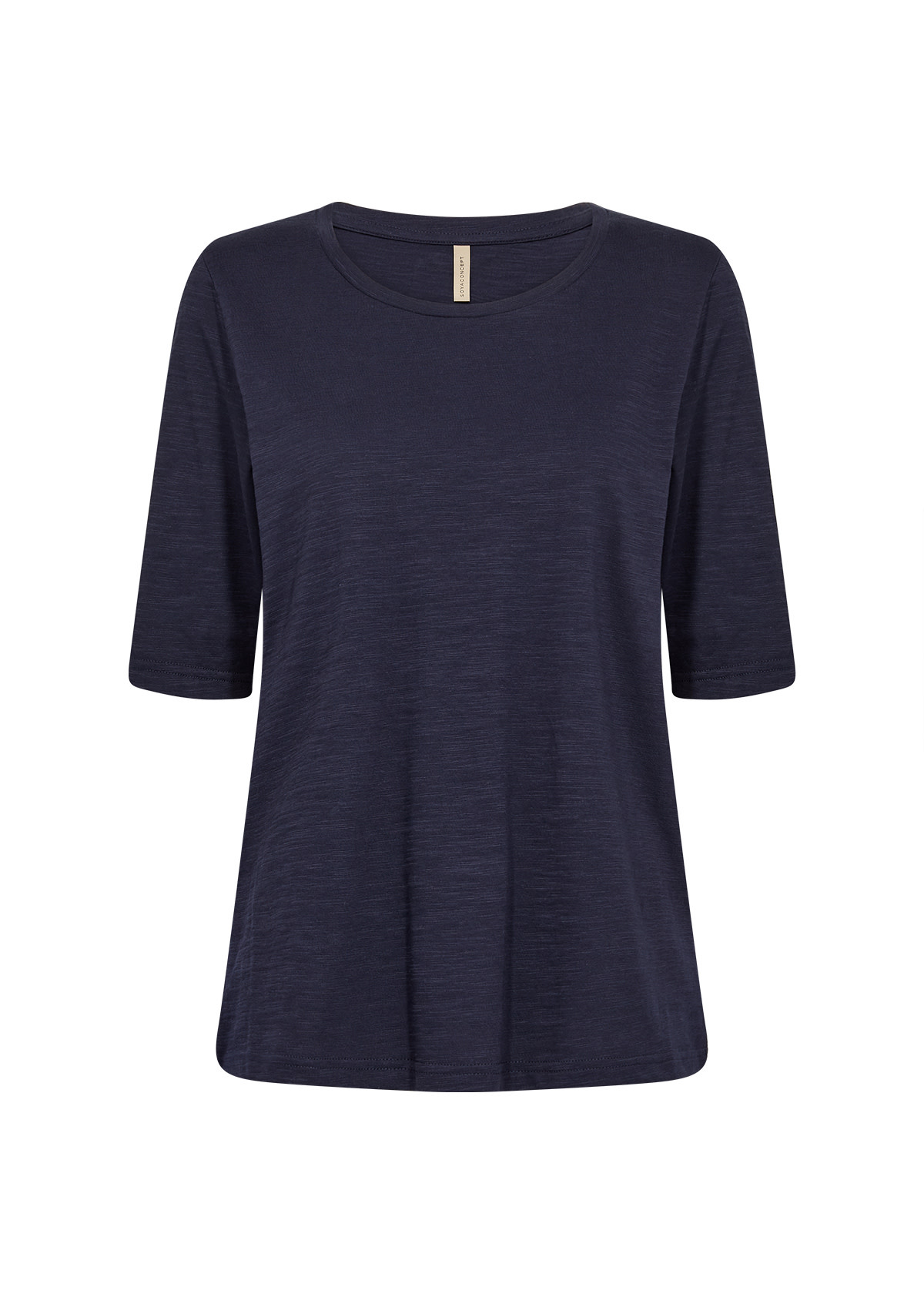 Ladies Knitted 100% Cotton Tshirt,  Navy/Black/Pink