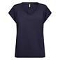 Knitted Tshirt Detailed Neckline, Navy/Black/Offwhite
