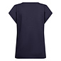 Knitted Tshirt Detailed Neckline, Navy/Black/Offwhite