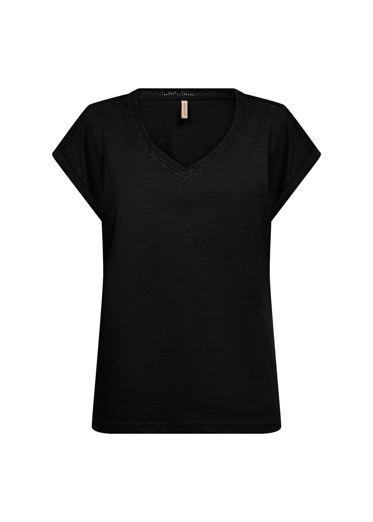 Knitted Tshirt Detailed Neckline, Navy/Black/Offwhite