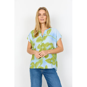 Woven Blouse Blue Green Combi