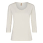 Offwhite Ladies Knitted Shirt Quarter Sleeves