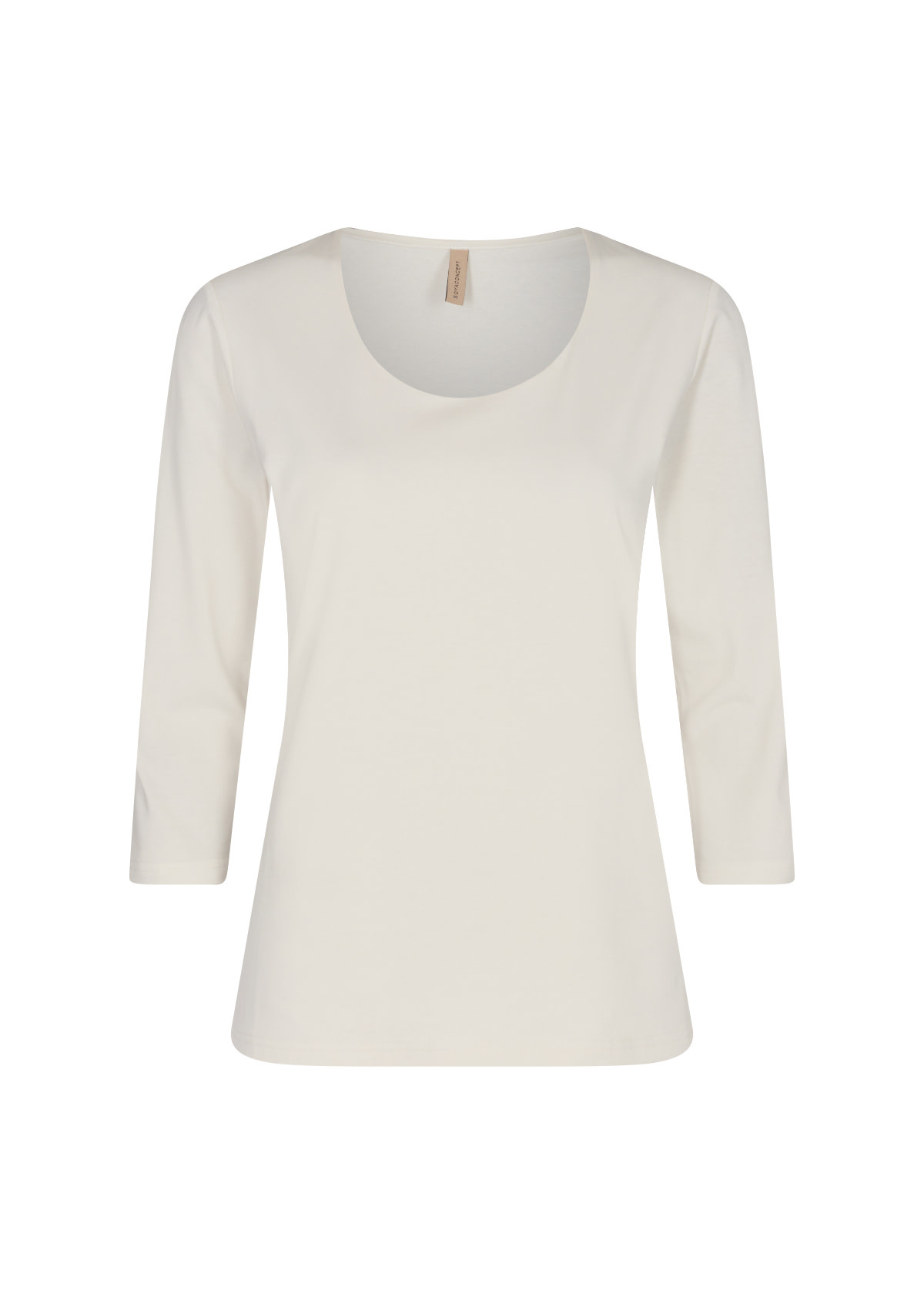 Offwhite Ladies Knitted Shirt Quarter Sleeves