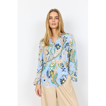 Ladies Woven Blouse Longsleeve Windsurfer Combi