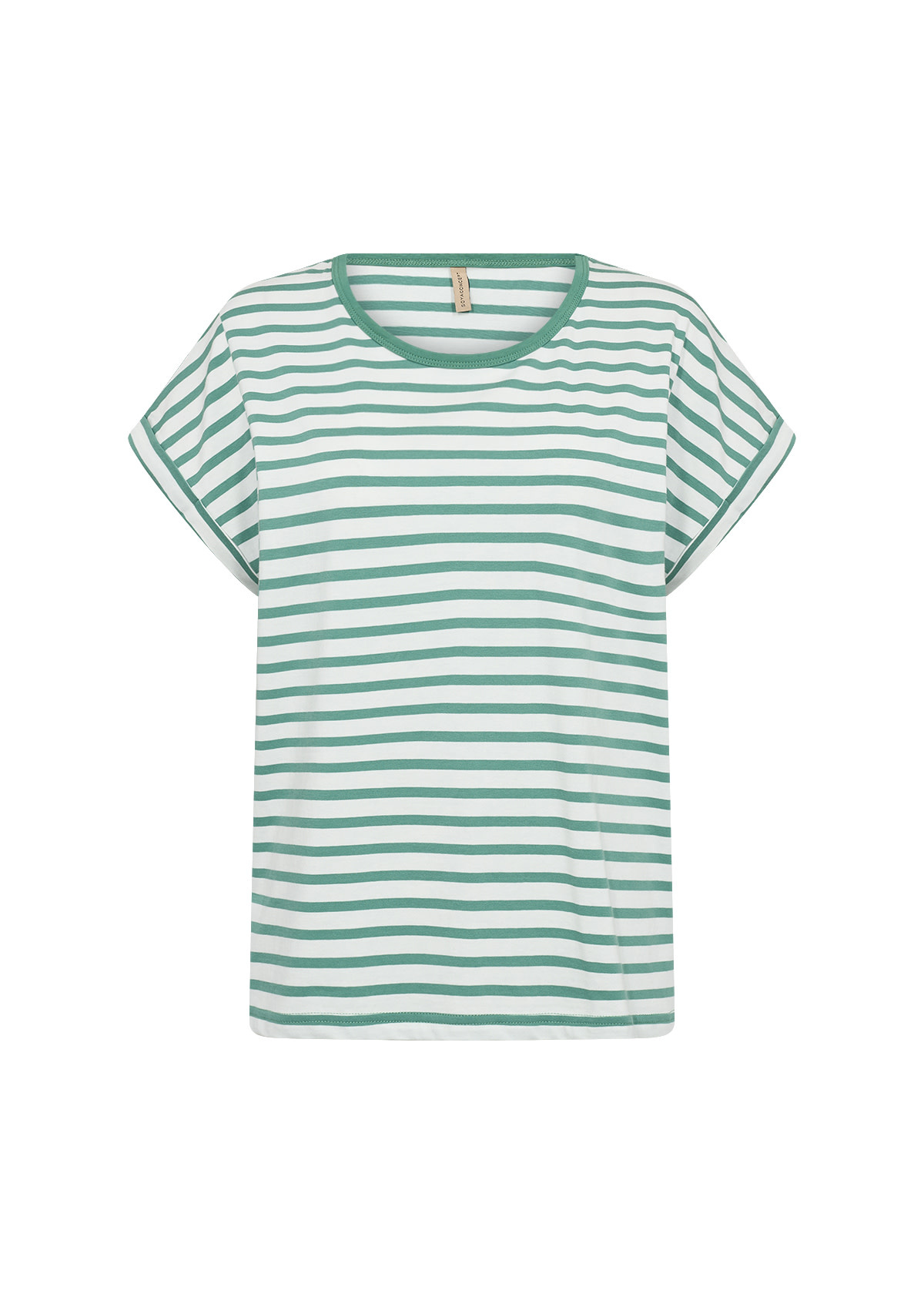Ladies Knitted Tshirt Spruce Striped