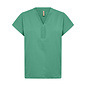 Ladies Knitted Tshirt Green Neck Detail