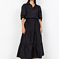 Ladies Woven Skirt Black Ruffled
