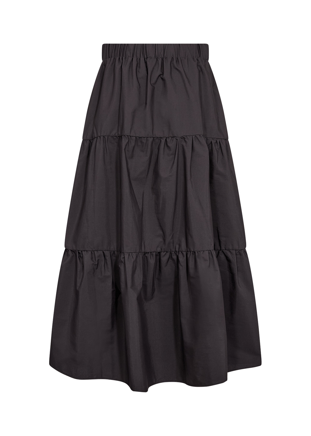 Ladies Woven Skirt Black Ruffled