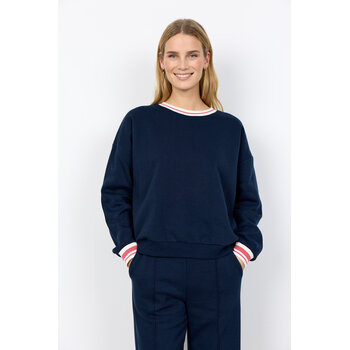 Ladies Knitted Top Navy Pink