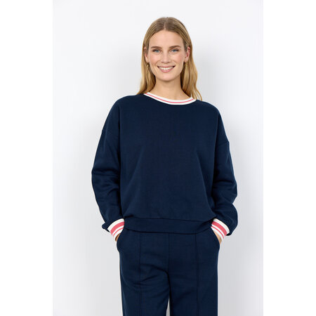 Ladies Knitted Top Navy Pink