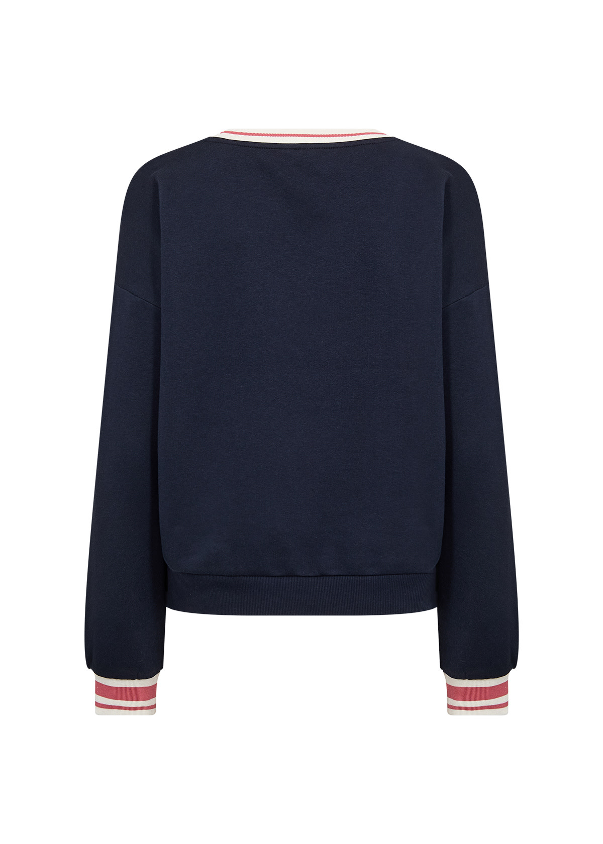 Ladies Knitted Top Navy Pink