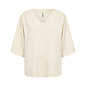 Ladies Knitted Top V-Neck Cream