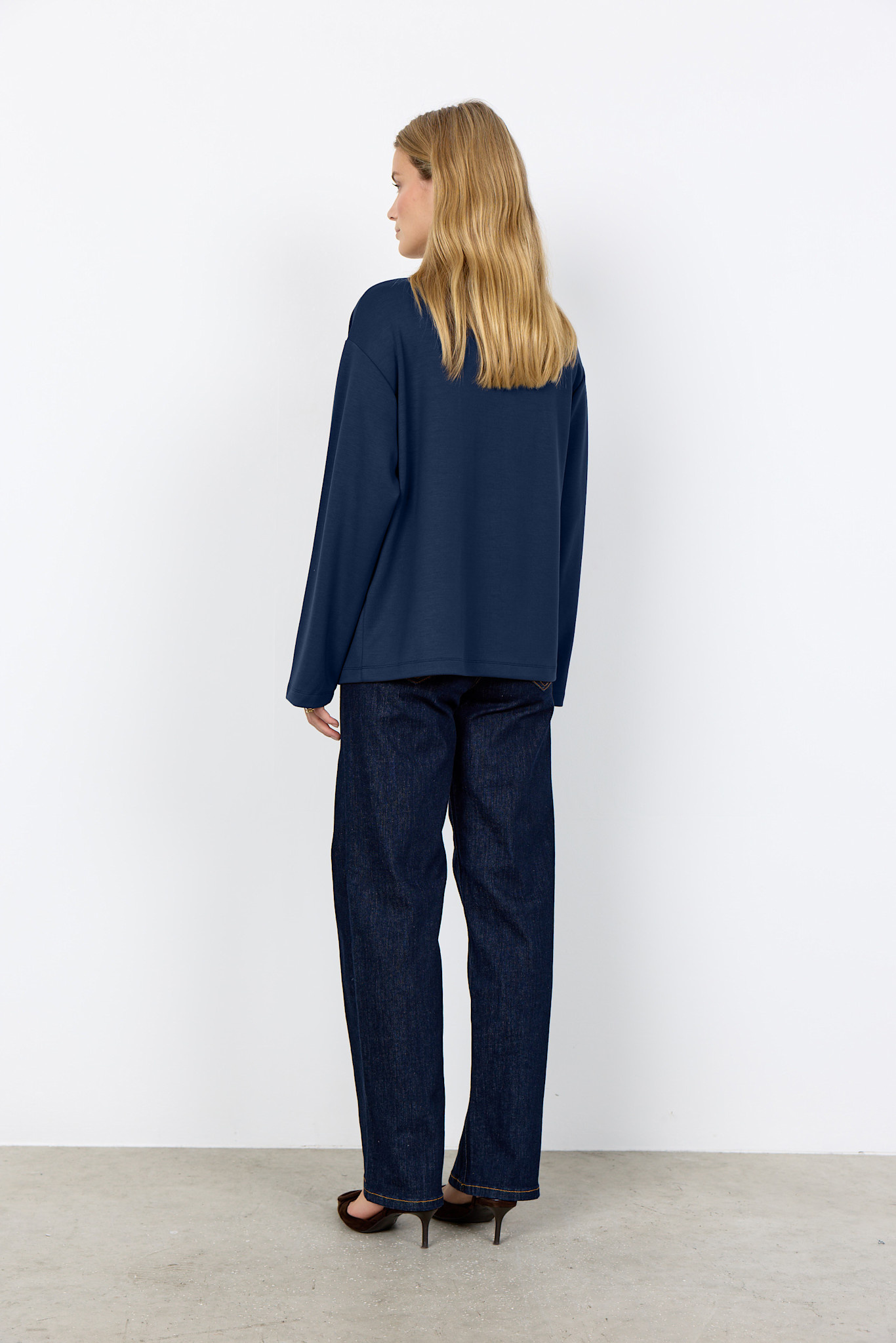 Ladies Knitted Cardigan Top Navy/Cream/Black