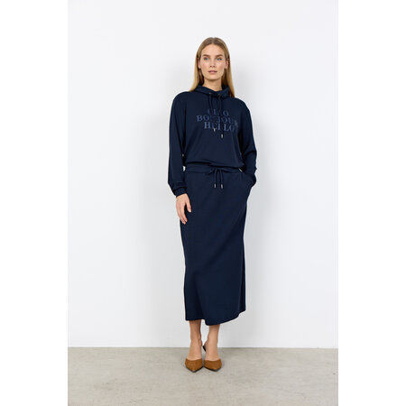 Long Knitted Skirt Navy/Black