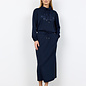 Long Knitted Skirt Navy/Black