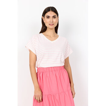 Ladies Striped Knitted Shirt Blue/Pink