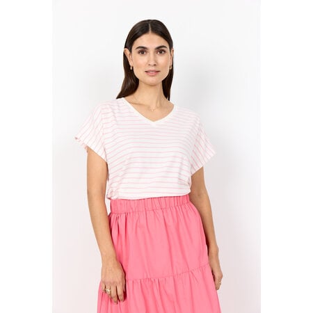 Ladies Striped Knitted Shirt Blue/Pink