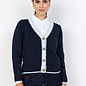 Ladies Knitted Cardigan Button Down Navy
