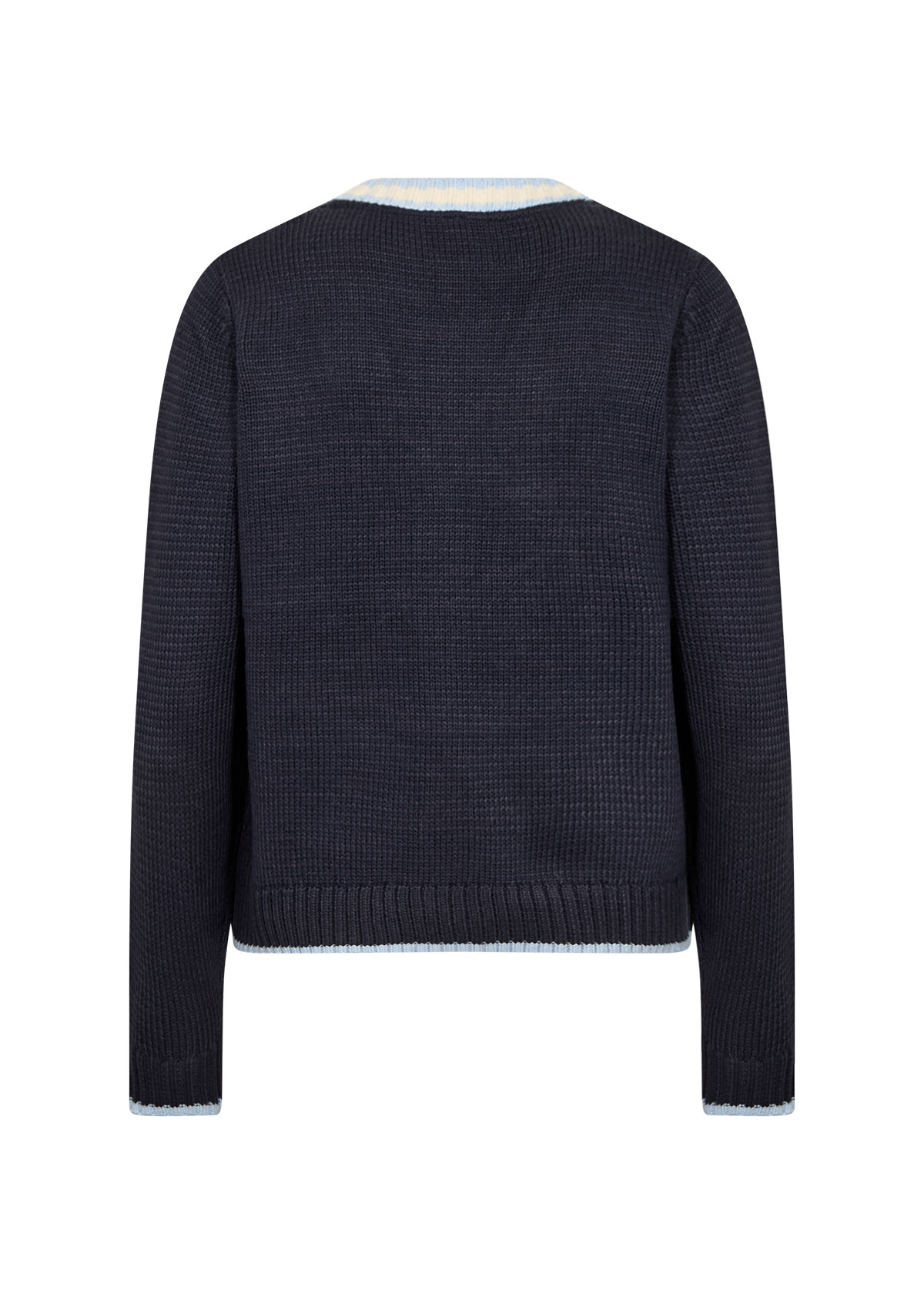 Ladies Knitted Cardigan Button Down Navy