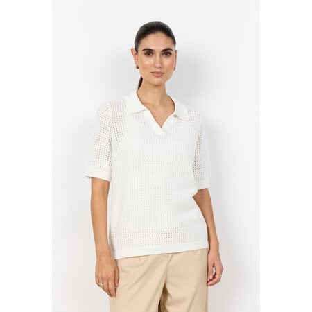 Ladies Knitted Sweater White Collar