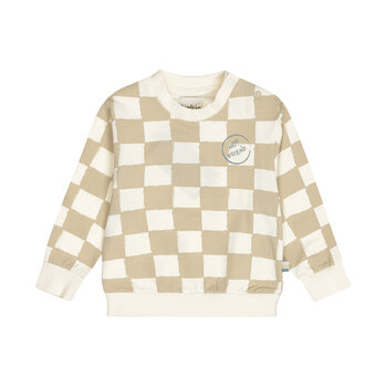 Sweater Loose Fit Offwhite Checkered